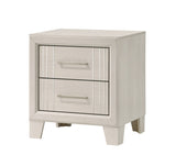 1pc Contemporary Two-Drawers Nightstand Bed Side Cabinet Wooden Furniture White/Beige Color B2741P330645