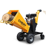 ZNTS 6'' Inch 420cc 15hp Pull Start Gas Powered 4-Wheels Wood Chipper Shredder Mulcher with Towbar/Stop W2089P218632