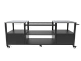 Outdoor Grill Table for Big Green Egg Style BBQ, Metal Grill Cart with Storage Box, Compatible with 42409360