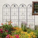 4 Pack Metal Garden Trellis 86.7" x 19.7" Rustproof Trellis for Climbing Plants Outdoor Flower W1586P268039