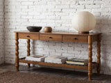 47.2'' Solid Wood Console Table for Entryway,2-Tier Wooden Sofa Table Behind Couch with Vintage W2263P510695