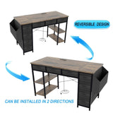 47" Computer Desk With Power Outlet,Writing Desk with 7 Fabric Drawers,Vanity table Drawers and W2887P239383