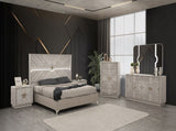 Eternity Traditional Style 5-Drawer Chest Made with Woodand Gold Accents in Beige B009P291908