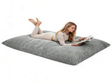 Gray Convertible Corduroy Bean Bag Floor Sofa for Adults, 76.5x55 Inch Sponge Filling Foldable Floor 55415567