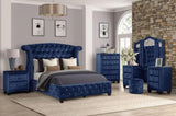 Modern Style Crystal Tufted Upholstery 5-Drawer Chest finished with Velvet Fabric made with Wood in 733569243150