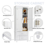 ZNTS Tall Storage Cabinet with Two Drawers for Bathroom/Office, White WF299284AAK