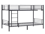 Iron Bed Bunk Bed with Ladder for Kids Twin Size Black 98932878
