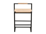Set of 2 Bar Stools with Back Paper Woven Counter Height Dining Chairs for Kitchen, Home W1757104750
