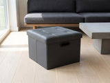 15-Inch Storage Ottoman, Dark Gray Synthetic Leather 81376274