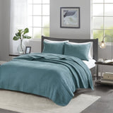 3 Piece Quilt Set Teal King/Cal King B035129044