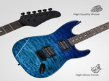 39in Electric Guitar H-H Pickups Trans Blue suit for Heavier Rock 55240222