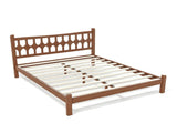 Queen Size Bamboo Platform Bed with Diamond-shaped headboard, Solid Bamboo-made Bed Frame with W5316P484040