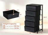 Vertical Fabric Storage Dresser, Tall Narrow Storage Tower with Large Capacity Drawers, Sturdy Metal 75487294