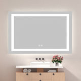 ZNTS 48 x 36 Inch Frameless Rectangular LED Bathroom Vanity Mirror with Touch Sensor, Anti-Fog, and 3 21S0305-48