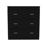 Georgia Three Drawer Dresser, Metal Handles, Superior Top -Black B07092062