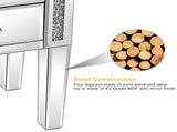 () 2-Drawer MDF Bedside Table with Mirror Finish 16.2*13*24.8in Silver 57490002