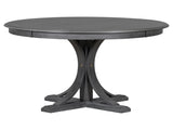 5-Piece Retro Round Dining Table Set with Curved Trestle Style Table Legs and 4 Upholstered Chairs 68208940