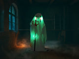 4.3ft Halloweenations Outdoor Life Size Animatronics Ghost with Trident, Sound-Actived Party 86483055