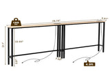 2 Pack 39.4" Narrow Console Sofa Table with Power Outlets and USB Ports, Long 25208205