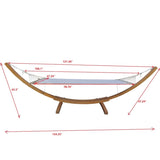 1-Person Hammock with Stand Set for Outside & Inside, Indoor Outdoor Standalone, plywoodcanvas W2297P143376