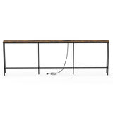 94.49" Console Table, Melamine Laminated MDF & Metal Frame, Built-in Power Outlet, Narrow Entryway 31267265