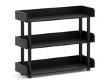 3-Tier Industrial Bookshelf with Anti-Falling Guardrails, 33 LBS Per Shelf Storage Organizer - Black 77860202