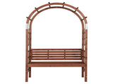 6.8FT Wooden Arch with Bench for 2 People, Garden Arbor Trellis for Climbing Plant, Outdoor Garden 11816565