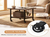 Under Desk Printer Stand with 4 Swivel Wheels and Locking Casters and Storage Shelf Rolling Machine 96579241