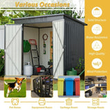 ZNTS 6 x 4 ft Outdoor Storage Shed, All Weather Tool Shed for Garden, Backyard, Lawn, Black W2505P173291