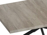 55.11'' -70.86"Retro Rectangular Stretch Dining Table, Grey Carole Top With Black Embossed Center W757P147832