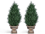 2 Pack 3FT Artificial Potted Trees, Dark Green PE Faux Plants with 360 Dense Branch Tips, Antique 52245840
