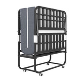 75" x 38" Twin Folding Bed with 3.7" Memory Foam Mattress, Portable Foldable Extra Bed, Rollaway Bed T2398P290413