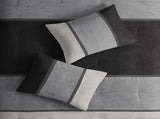 7 Piece Faux Suede Comforter Set Black Queen B03597215