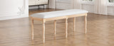 TOPMAX Vintage Traditional 50.4inch Upholstered Dining Bench with 6 Solid Wood Legs, Natural N717P170409A
