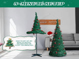 2-Pack Pop-Up Artificial Christmas Trees 6FT and 5FT Green PVC Trees for Home Office Entryway 82153993