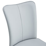 Modern minimalist dining chairs and office chairs. 2-piece set of light gray PU seats with black W1512P360918