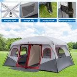 10 Person Family Cabin Tent, 2 Room Huge Tent with Storage Pockets for Camping 49558745