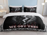 3pcs Soft and Comfortable Death and Angel Print Duvet Cover Set for Bedroom and Guest Room 32358203
