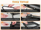 2-in-1 Portable Charcoal BBQ Grill, Dual Air Vents & Chimney Vent, Foldable Iron Barbecue Grill with 20903097