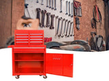 Detachable 5 Drawer Tool Chest with Bottom Cabinet and One Adjustable Shelf--Red 24206924
