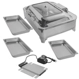 Electric Chafing Dish 9L/9.5QT Food Warmer w/Glass Lid for Catering 110V 60Hz Restaurant Food Warmer 54294873