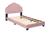 Upholstered Twin Size Platform Bed for Kids, Wooden Bed Frame with Slatted Bed Base, No Box Spring 84024553