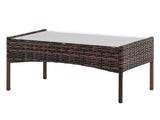 2pcs Arm Chairs 1pc Love Seat & Tempered Glass Coffee Table Rattan Sofa Set Brown Gradient 57903633