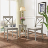 ZNTS Roshan Farmhouse Acacia Wood Dining Chairs, Light Grey Wash 62888.00LGW