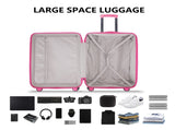 28 Inch Luggage with Spinner Wheels, PU Leather Suitcases for Women with TSA Lock, Pink T5391P496258