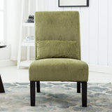 ZNTS Pisano Contemporary Chenille Fabric Armless Accent Chair with Pillow, Green T2574P164500