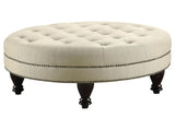 Oatmeal Cocktail Ottoman with Nailhead Trim B062P153810