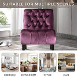 COOLMORE Modern Velvet Armless Accent Living Room Chair / Leisure Chair,Upholstered Fabric Button W39550126