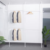 Double Clothing Rack, Adjustable Racks for Hanging Clothes, 2 Tier Clothes Heavy Duty Garment White 24070667
