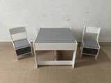 Kids Table and Chair Set, 3 in 1 Wooden Activity Table with Storage Drawer for Toddlers Drawing, W808P252778